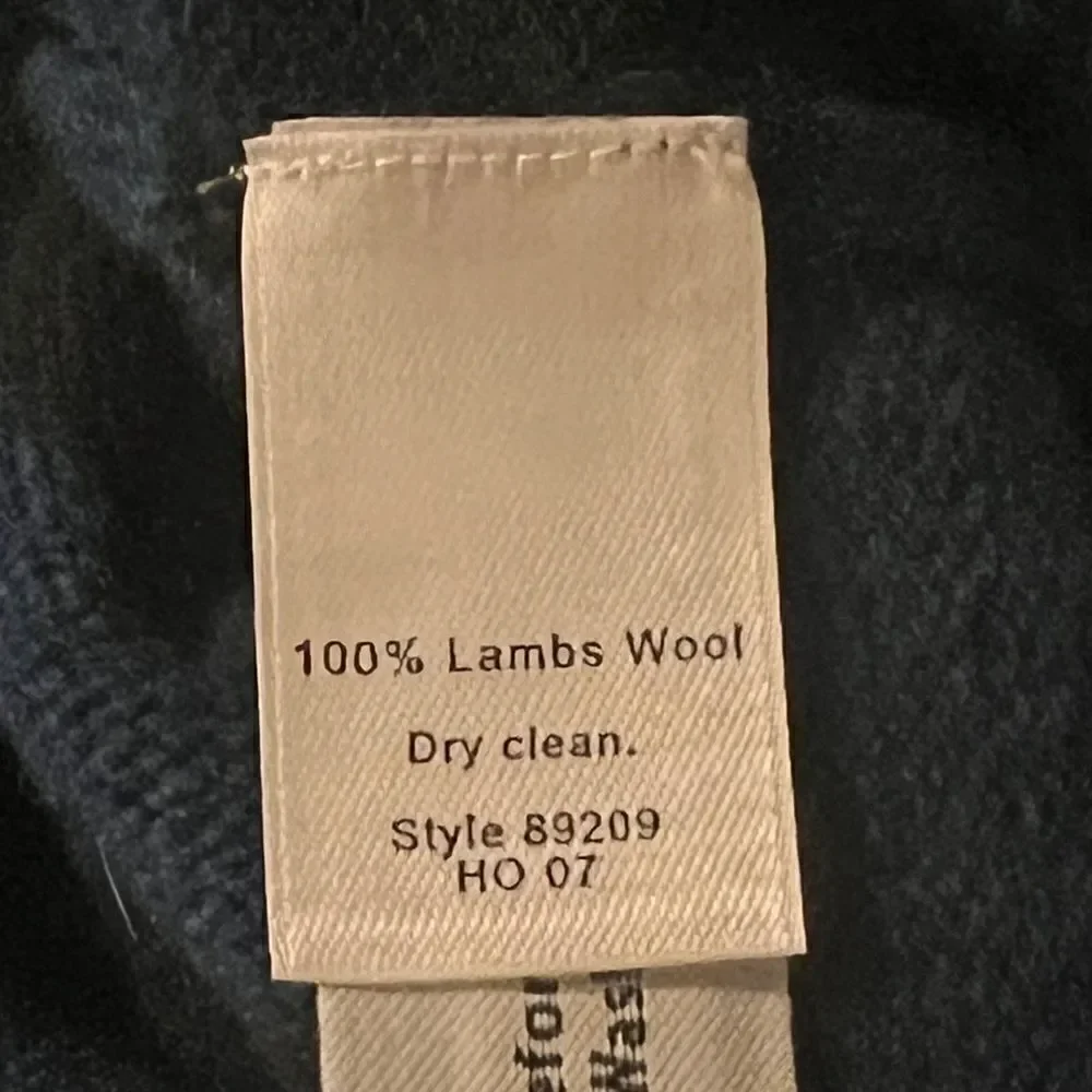 J. Crew Mens Lambs Wool Sweater Blue Green Striped Tight Knit Large EUC